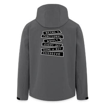 Being A Functional Adult Every Day Seems Excessive - Recycelte Männer Softshell-Jacke von Stanley/Stella - Anthrazit - Hinten - AI Model Male 185 light (185cm)