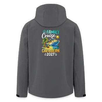Family Cruise Caribbean 2027 - Recycelte Männer Softshell-Jacke von Stanley/Stella - Schwarz - Hinten - AI Model Male 185 light (185cm)