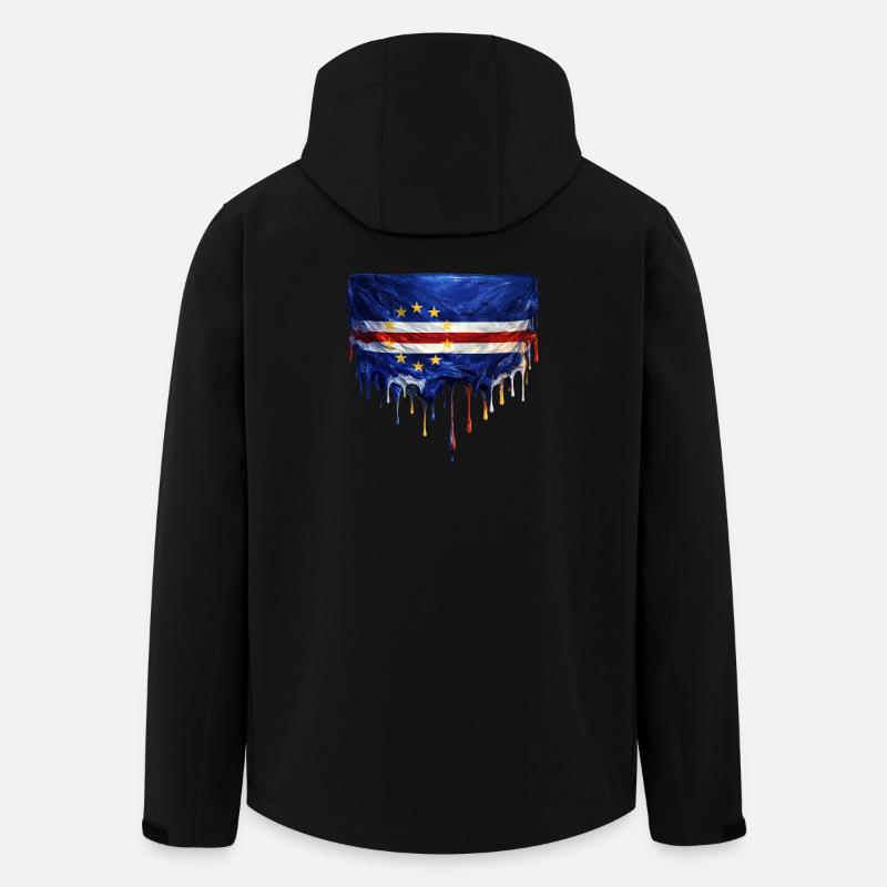 Cape Verde Dripping Flag Art - Men’s Recycled Softshell Jacket by Stanley/Stella - black