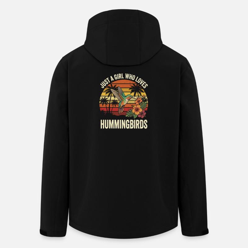 Hummingbird Tropical Sunset - Men’s Recycled Softshell Jacket by Stanley/Stella - black