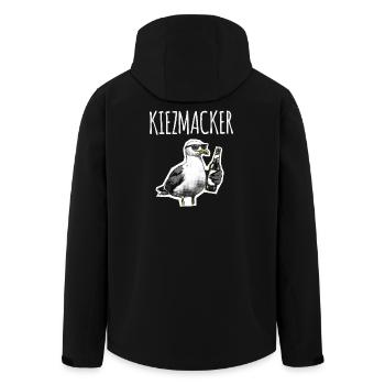 Kiez Möwe Macker - Recycelte Männer Softshell-Jacke von Stanley/Stella - Schwarz - Hinten - AI Model Male 185 light (185cm)