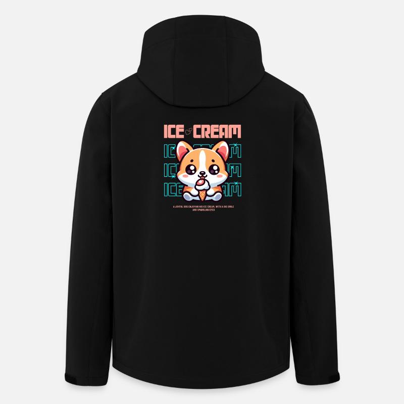 Niedlicher Eiscreme Welpe - Men’s Recycled Softshell Jacket by Stanley/Stella - black