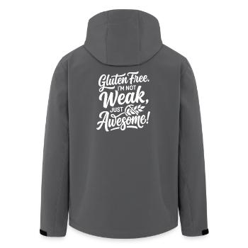 Glutenfrei Weak Awesome Humor - Recycelte Männer Softshell-Jacke von Stanley/Stella - Anthrazit - Hinten - AI Model Male 185 light (185cm)
