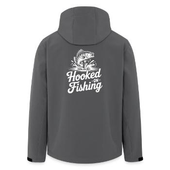 Accroché à la pêche – Motif du poisson - Veste softshell homme en polyester recyclé Stanley/Stella - noir - Dos - AI Model Male 185 light (185cm)