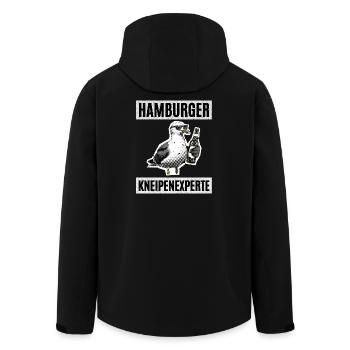 Hamburger Kneipen Experte - Recycelte Männer Softshell-Jacke von Stanley/Stella - Schwarz - Hinten - AI Model Male 185 light (185cm)