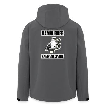 Hamburger Kneipen Experte - Recycelte Männer Softshell-Jacke von Stanley/Stella - Anthrazit - Hinten - AI Model Male 185 light (185cm)