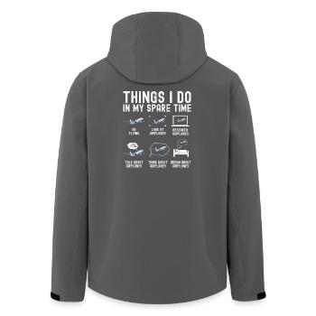 Pilote de vol d’avion Airplane Airline - Veste softshell homme en polyester recyclé Stanley/Stella - charbon - Dos - AI Model Male 185 light (185cm)