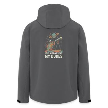 C’est mercredi, mon mème de l’astronaute grenouille spatiale - Veste softshell homme en polyester recyclé Stanley/Stella - noir - Dos - AI Model Male 185 light (185cm)