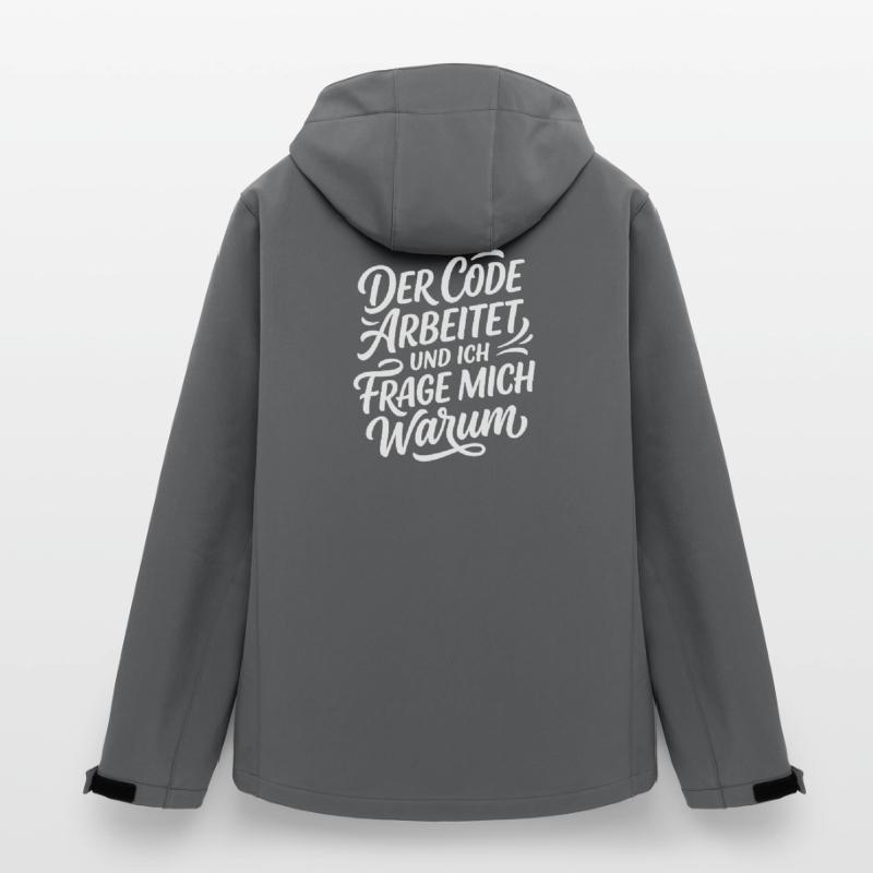Coder arbeitet Spruch Humor Programmierer Recycelte Männer Softshell-Jacke von Stanley/Stella