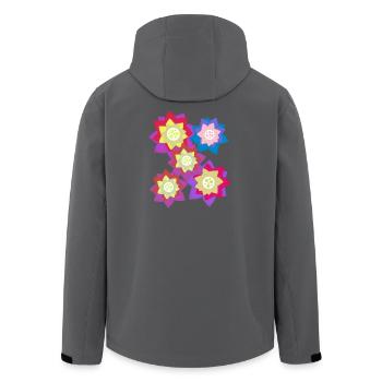 Mandala des Fleurs Fleurs en Fleurs - Veste softshell homme en polyester recyclé Stanley/Stella - noir - Dos - AI Model Male 185 light (185cm)