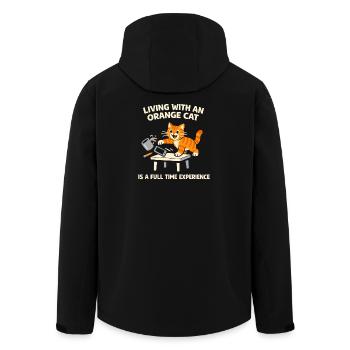 Orange Cat Chaos Funny Cat Orange Tabby Meme - Men’s Recycled Softshell Jacket by Stanley/Stella - black - Back - AI Model Male 185 light (185cm)