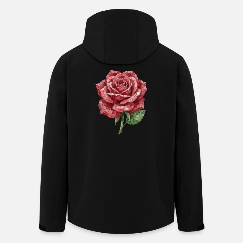 Rose Mosaic - Romantic Floral Gift - Men’s Recycled Softshell Jacket by Stanley/Stella - black