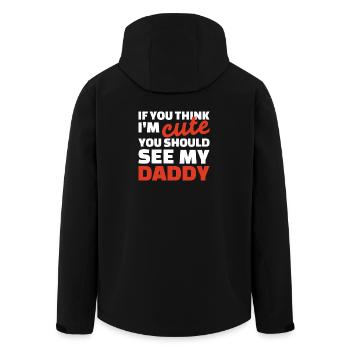 Daddy Cute Bold Typography Tee - Men’s Recycled Softshell Jacket by Stanley/Stella - black - Back - AI Model Male 185 light (185cm)