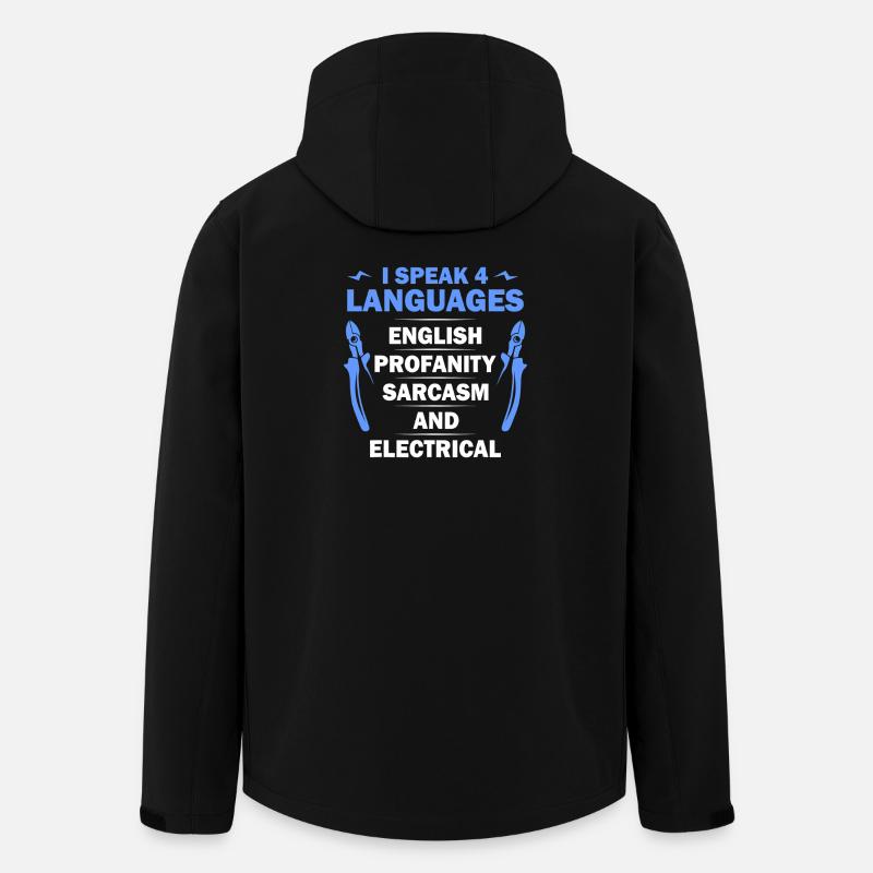 Langues, Sarcasme & Electric Tee - Veste softshell homme en polyester recyclé Stanley/Stella - noir