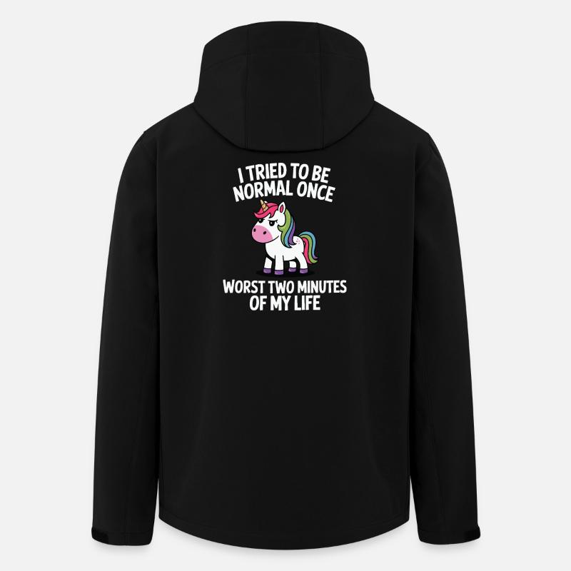 Unexpectedly Normal: Unicorn Joke Gift - Men’s Recycled Softshell Jacket by Stanley/Stella - black