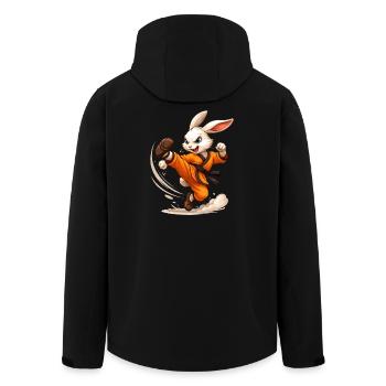 Hase Kung Fu Karate Ninja Fun Design - Recycelte Männer Softshell-Jacke von Stanley/Stella - Schwarz - Hinten - AI Model Male 185 light (185cm)