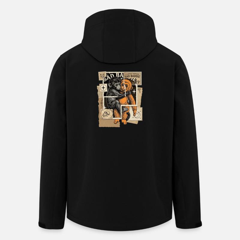 Tampons Bébé Singe Punch - Veste softshell homme en polyester recyclé Stanley/Stella - noir