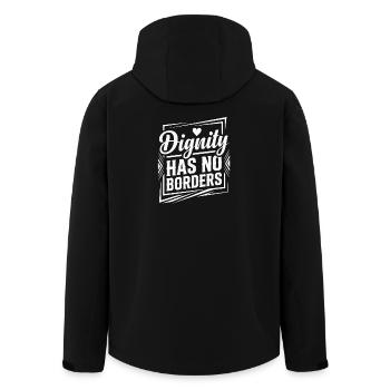 Les droits de l’homme : la dignité rétro n’a pas de déclaration frontalière - Veste softshell homme en polyester recyclé Stanley/Stella - noir - Dos - AI Model Male 185 light (185cm)