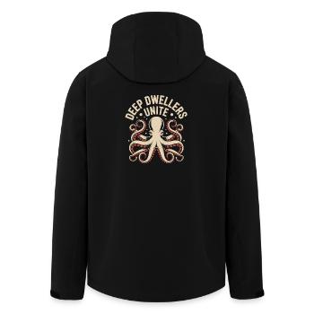 Tiefseebewohner vereint | Oktopus Tiefsee - Recycelte Männer Softshell-Jacke von Stanley/Stella - Schwarz - Hinten - AI Model Male 185 light (185cm)