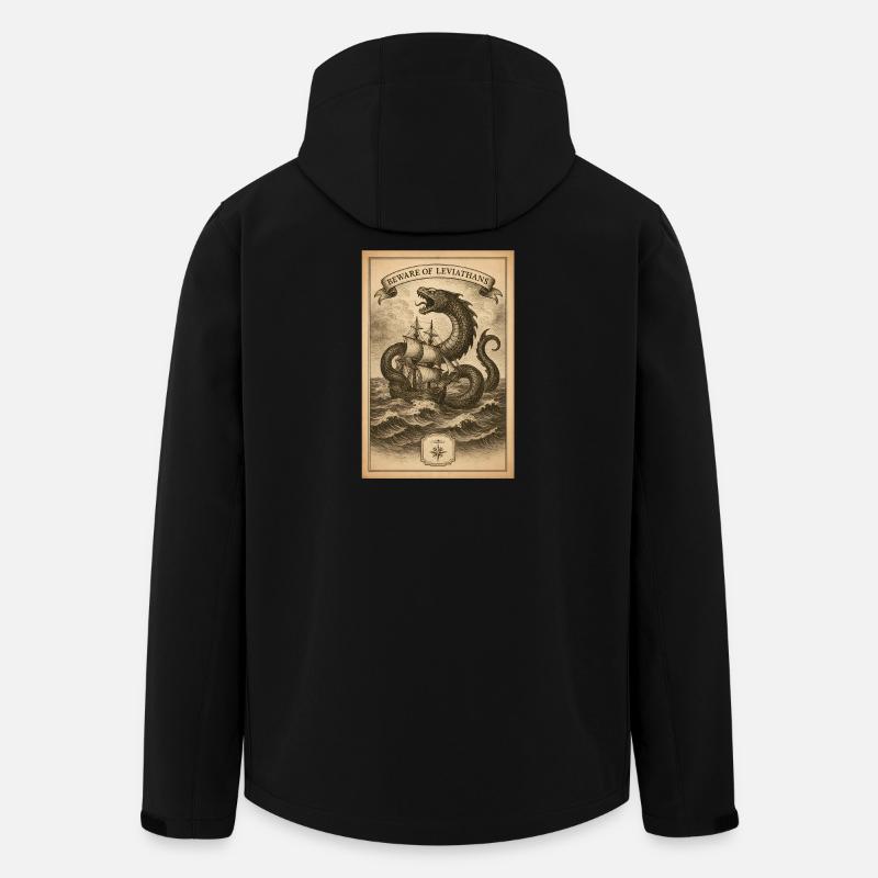 Warnung vor Leviathanen | Nautik Seemonster - Recycelte Männer Softshell-Jacke von Stanley/Stella - Schwarz