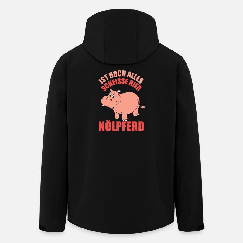 Pessimist Spruch Nörgler Lustiges Nilpferd - Recycelte Männer Softshell-Jacke von Stanley/Stella - Schwarz