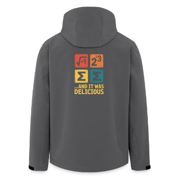 Math pun: And it was delicious - Men’s Recycled Softshell Jacket by Stanley/Stella - black - Back - AI Model Male 185 light (185cm)
