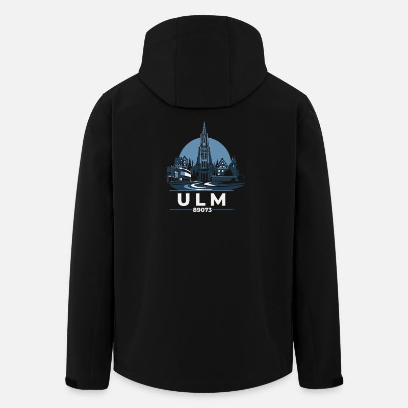 Ulm Skyline Silhouette mit Münster - Recycelte Männer Softshell-Jacke von Stanley/Stella - Schwarz
