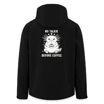 Pas de conversation devant un axolotl amateur de café - Veste softshell homme en polyester recyclé Stanley/Stella - noir - Dos - AI Model Male 185 light (185cm)