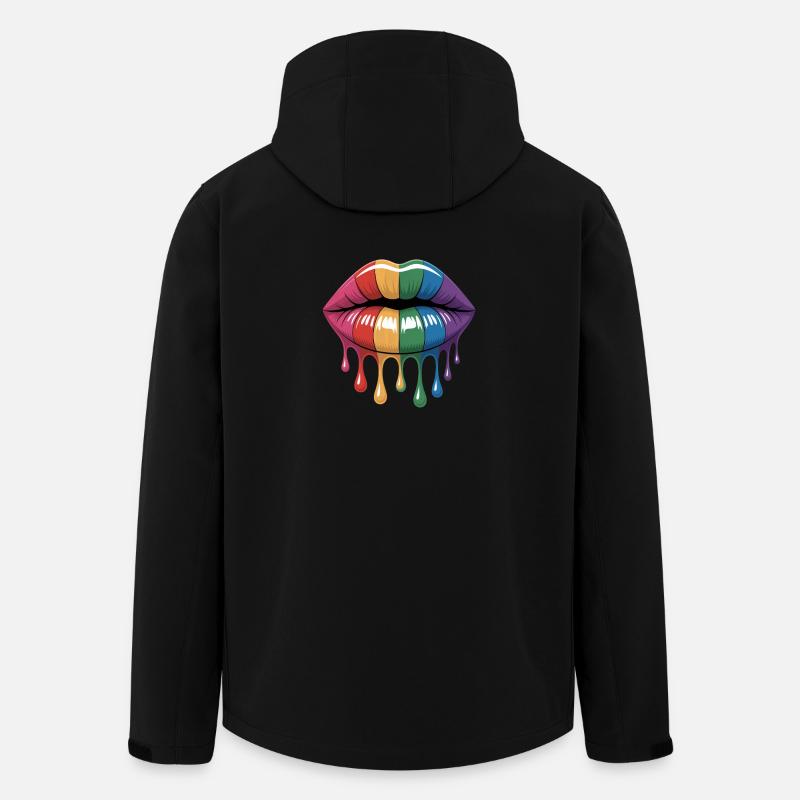 Rainbow Lips Drops lgbtqia+ - Veste softshell homme en polyester recyclé Stanley/Stella - noir