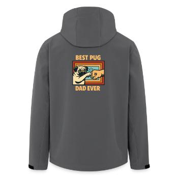 Best Pug Dad Ever Pug Owner Pug Lover Father's Day - Men’s Recycled Softshell Jacket by Stanley/Stella - black - Back - AI Model Male 185 light (185cm)