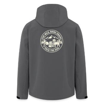 Bleib wild Bring Snacks Pack das Hundedesign - Recycelte Männer Softshell-Jacke von Stanley/Stella - Schwarz - Hinten - AI Model Male 185 light (185cm)