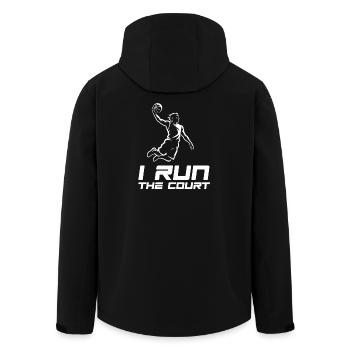 I run the court - Basketball - Men’s Recycled Softshell Jacket by Stanley/Stella - black - Back - AI Model Male 185 light (185cm)