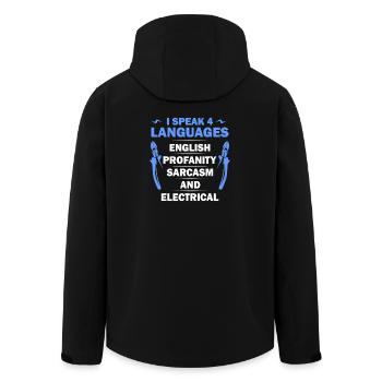 Ich spreche 4 Sprachen Tee - Recycelte Männer Softshell-Jacke von Stanley/Stella - Schwarz - Hinten - AI Model Male 185 light (185cm)