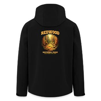 Parc national Redwood, Californie - Veste softshell homme en polyester recyclé Stanley/Stella - noir - Dos - AI Model Male 185 light (185cm)