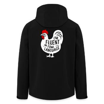 Ich spreche fließend Vogelsprache, witzig, witzig. - Recycelte Männer Softshell-Jacke von Stanley/Stella - Schwarz - Hinten - AI Model Male 185 light (185cm)
