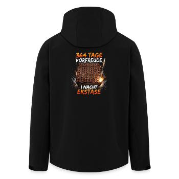 Pyro Feuerwerk Kalender - Recycelte Männer Softshell-Jacke von Stanley/Stella - Schwarz - Hinten - AI Model Male 185 light (185cm)