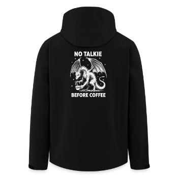Pas de conversation avant Dragon Amoureux du Café - Veste softshell homme en polyester recyclé Stanley/Stella - noir - Dos - AI Model Male 185 light (185cm)