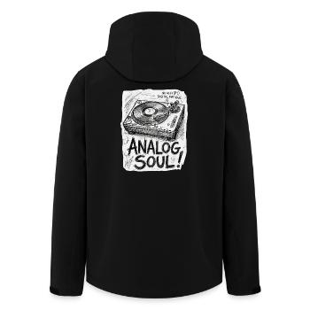Analog Soul - Recycelte Männer Softshell-Jacke von Stanley/Stella - Schwarz - Hinten - AI Model Male 185 light (185cm)
