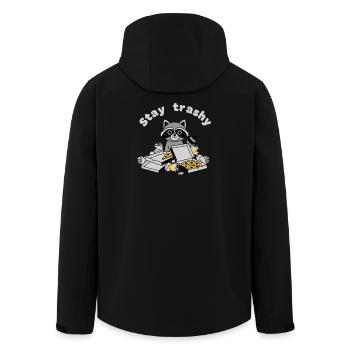 Reste un raton laveur trashy pizza panda trash - Veste softshell homme en polyester recyclé Stanley/Stella - noir - Dos - AI Model Male 185 light (185cm)