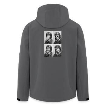 Amelia Earhart Collage - Recycelte Männer Softshell-Jacke von Stanley/Stella - Schwarz - Hinten - AI Model Male 185 light (185cm)