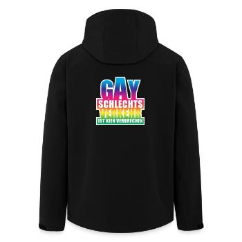 Gay schlechtsverkehr  / Lustiges Wortspiel, Pride - Recycelte Männer Softshell-Jacke von Stanley/Stella - Schwarz - Hinten - AI Model Male 185 light (185cm)