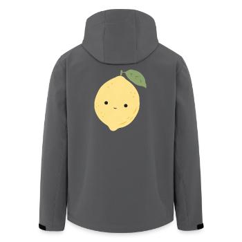 Leni Zitrone – Süßes Kawaii Frucht Design - Recycelte Männer Softshell-Jacke von Stanley/Stella - Schwarz - Hinten - AI Model Male 185 light (185cm)