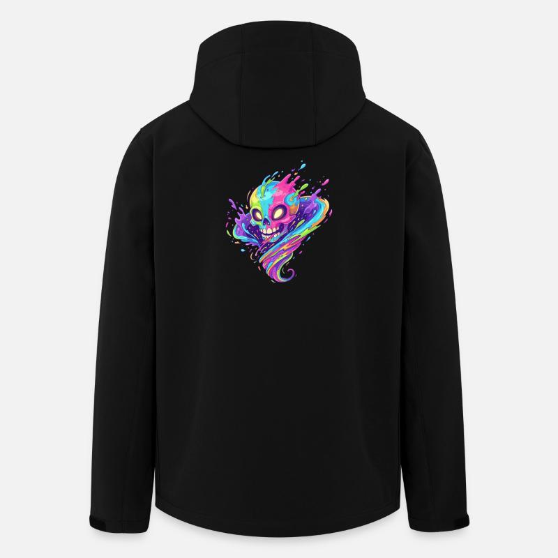 Neon Schädel Farbtaumel - Recycelte Männer Softshell-Jacke von Stanley/Stella - Schwarz