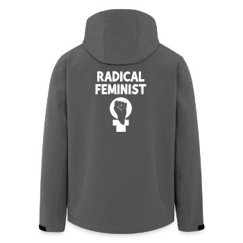 féministe radicale - Veste softshell homme en polyester recyclé Stanley/Stella - charbon - Dos - AI Model Male 185 light (185cm)