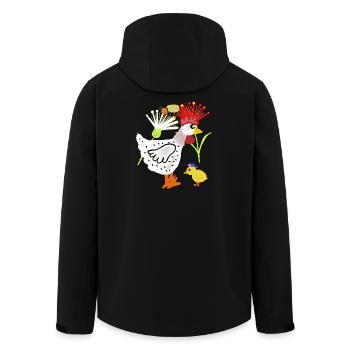Fleurs de poulet poussin Poulet Retro Kids - Veste softshell homme en polyester recyclé Stanley/Stella - noir - Dos - AI Model Male 185 light (185cm)