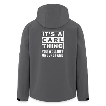 Das ist eine Carl-Sache, die du nicht verstehen würdest - Recycelte Männer Softshell-Jacke von Stanley/Stella - Anthrazit - Hinten - AI Model Male 185 light (185cm)