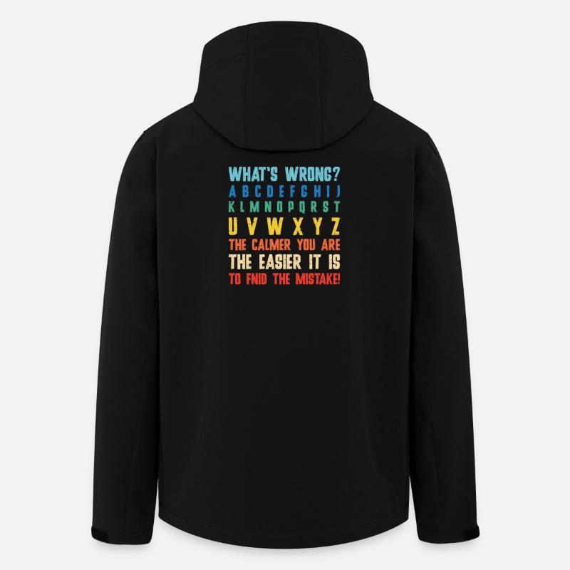 What's Wrong Funny teacher classroom - Men’s Recycled Softshell Jacket by Stanley/Stella - black