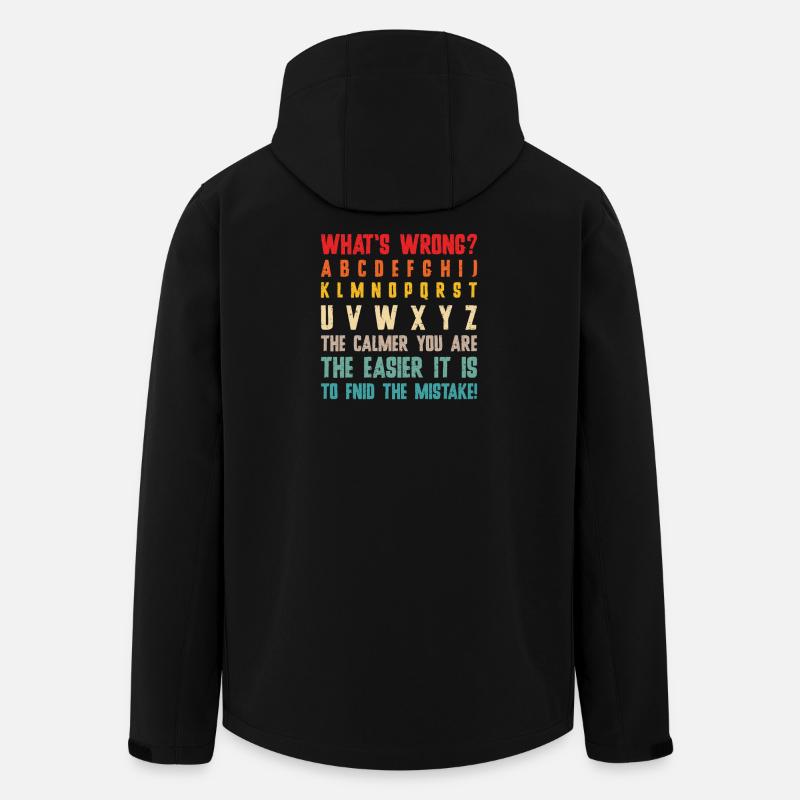 What's Wrong Funny teacher classroom - Men’s Recycled Softshell Jacket by Stanley/Stella - black