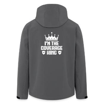 Insurance Agent Costume Coverage King Medicare - Recycelte Männer Softshell-Jacke von Stanley/Stella - Schwarz - Hinten - AI Model Male 185 light (185cm)