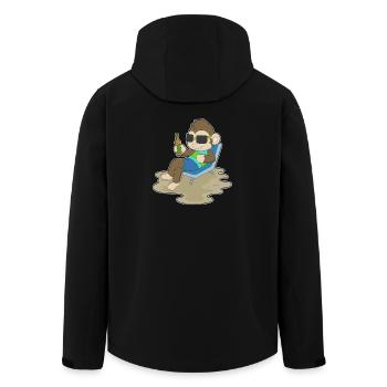 Monkey Bottle of Beer - Men’s Recycled Softshell Jacket by Stanley/Stella - black - Back - AI Model Male 185 light (185cm)